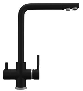 Смеситель для кухни Ulgran Quartz UQ-016-07 с дополнительным краном для питьевой воды уголь